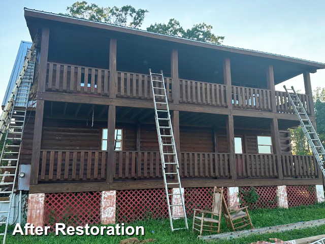 Log home restoration in Denton, NC