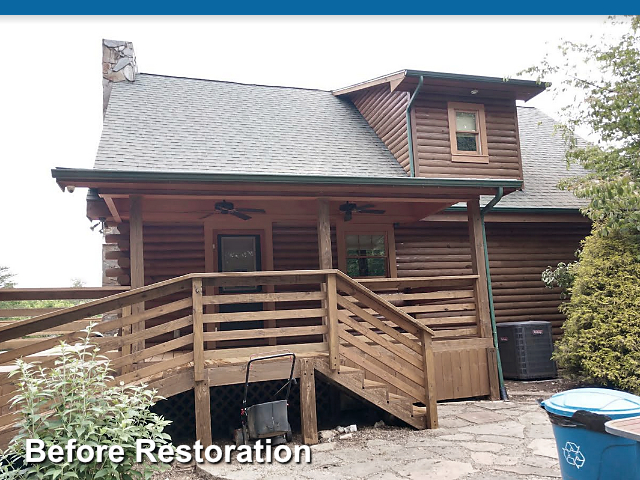 Log home restoration in Marion, NC