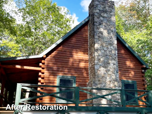 Log home restoration in Whittier, NC