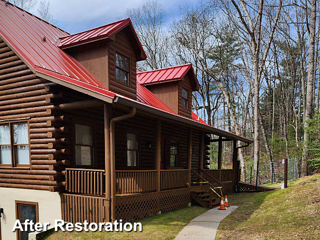 Log home restoration in Hendersonville, NC