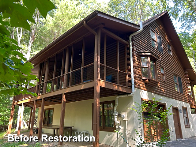 Log home restoration in Hendersonville, NC