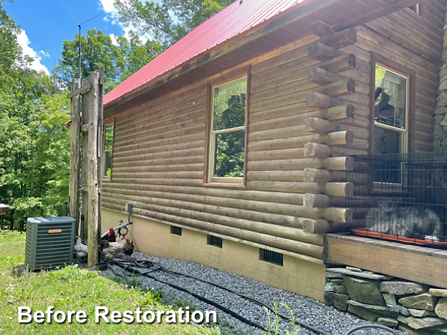 Log home restoration in Lexington, NC