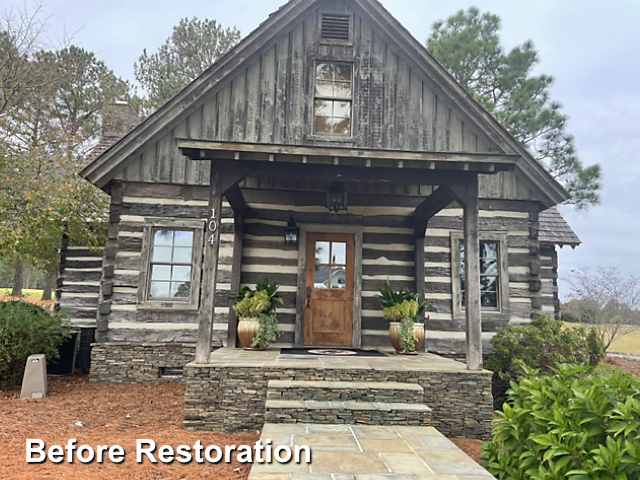 Log home restoration in Winnsboro SC