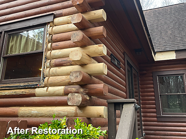 Log home restoration in Louisburg, NC