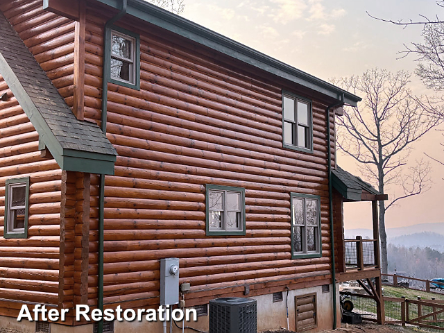 Log home restoration in Nebo, NC