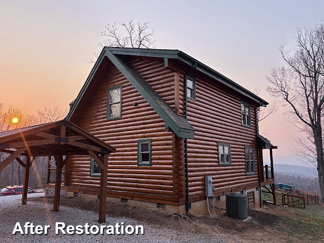 Log home restoration in Nebo, NC