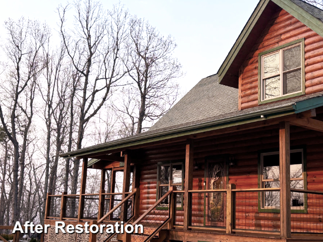 Log home restoration in Nebo, NC