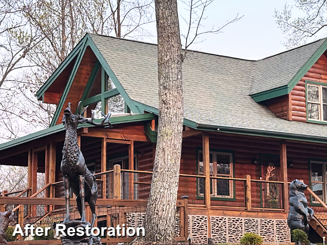 Log home restoration in Nebo, NC