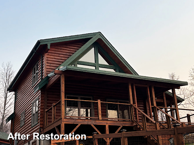 Log home restoration in Nebo, NC