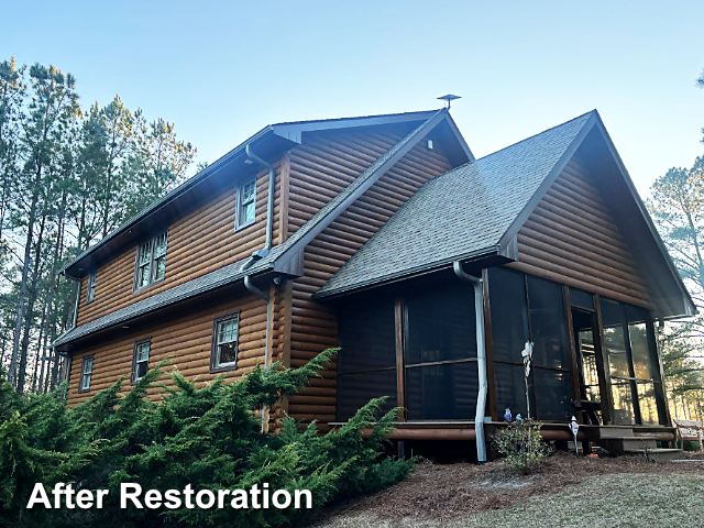 Log home restoration in Vass, NC